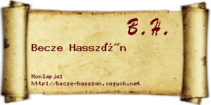 Becze Hasszán névjegykártya
